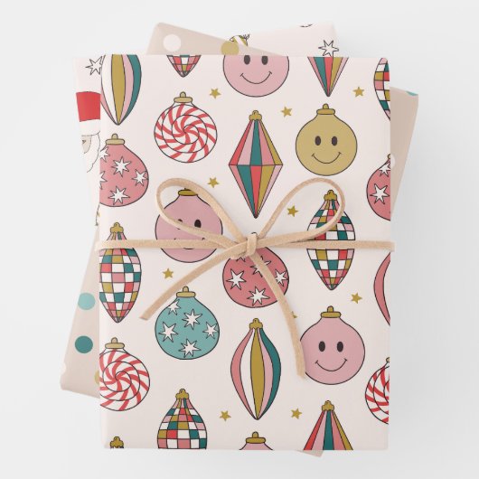 Retro Santa Claus Weihnachten Geschenkpapier Set (Beispiel)