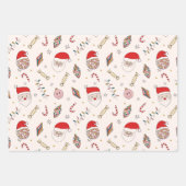 Retro Santa Claus Weihnachten Geschenkpapier Set (Vorderseite 3)