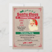 Retro Santa Claus Weihnachten Party Vintag rustika Einladung (Vorderseite)