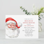 Retro Santa Claus Weihnachten Urlaub OFFENES HAUS Einladung (Stehend Vorderseite)