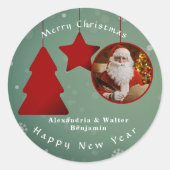 Retro Santa Claus Weihnachten Weihnachten Runder Aufkleber (Vorderseite)