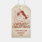 Retro Santa Claus Weihnachts-Gastgeschenk Geschenk Geschenkanhänger (Rückseite)