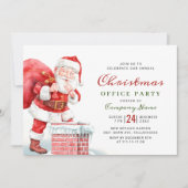 Retro Santa Claus Weihnachts-Party Einladung (Vorderseite)