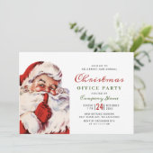 Retro Santa Claus Weihnachts-Party Einladung (Stehend Vorderseite)