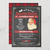 Retro Santa Claus Weihnachts-Party-Tafel Einladung (Vorne/Hinten)