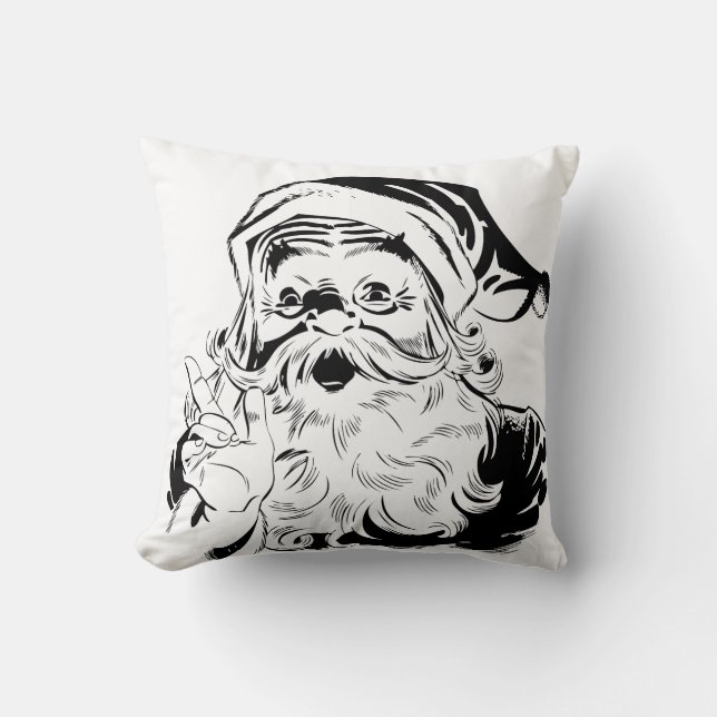 Retro Santa Claus werfen Kissen (Vorderseite)