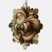 Retro Santa Claus with Gifts Ornament Karte (Linke Ecke)
