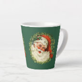 Retro Santa Claus Wreath Milchtasse (Rechte Ecke)