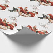 Retro Santa Cocktail Christmas Geschenkpapier (Ecke)
