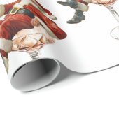 Retro Santa Cocktail Christmas Geschenkpapier (Rolleneckpunkt)