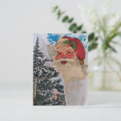 Retro Santa Collage Postkarte (Stehend Vorderseite)