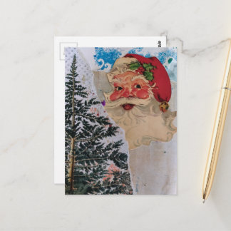 Retro Santa Collage Postkarte