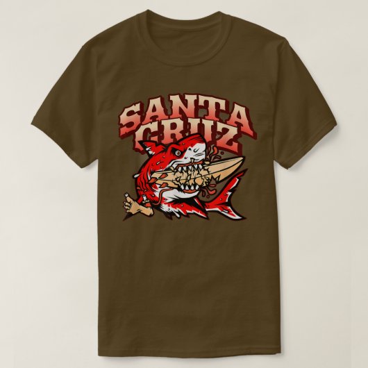 Retro Santa Cruz California Great White Shark Vs T-Shirt (Design vorne)