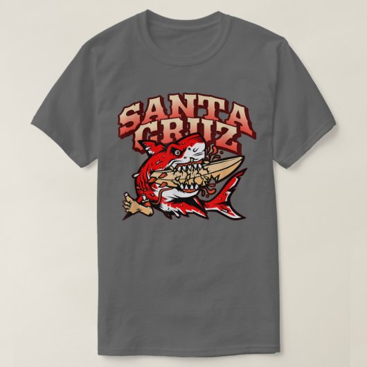 Retro Santa Cruz California Great White Shark Vs T-Shirt (Design vorne)