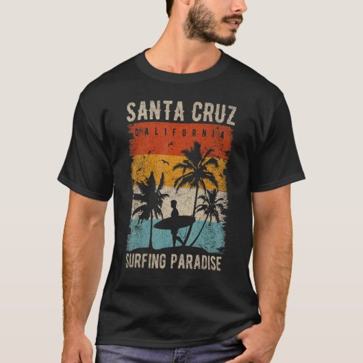 Retro Santa Cruz California Surfing Santa Cruz T-Shirt (Vorderseite)