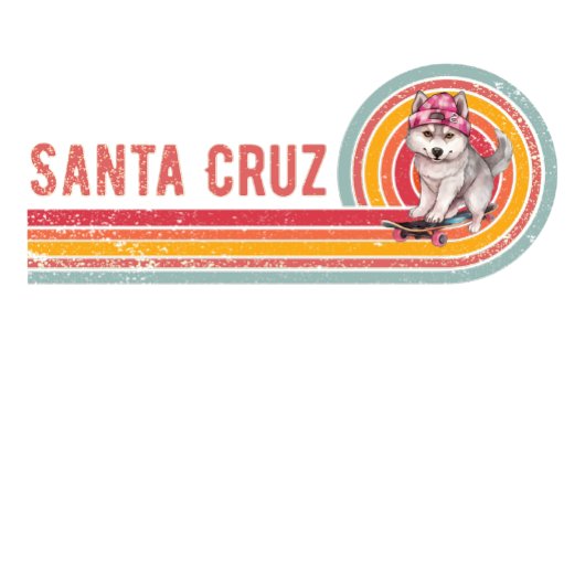 Retro Santa Cruz Skateboarding Husky T-Shirt