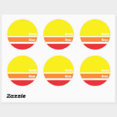 Retro Santa- Cruzaufkleber Runder Aufkleber (Blatt)