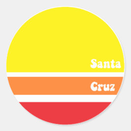 Retro Santa- Cruzaufkleber Runder Aufkleber