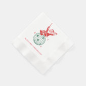 Retro Santa Disco Ball Christmas Party Serviette (Ecke)