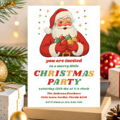 Retro Santa Editable Christmas Party Einladung