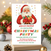 Retro Santa Editable Christmas Party Einladung