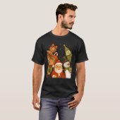 Retro Santa Elf Snowman Gingerbrot Weihnachtsgoos T-Shirt (Vorne ganz)