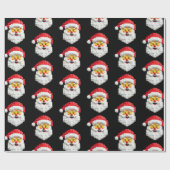 Retro Santa face Blocks Weihnachtsverpackungspapie Geschenkpapier (Flach)