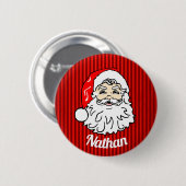 Retro Santa Face Red Personalisiert Button (Vorne & Hinten)