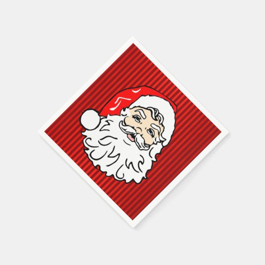 Retro Santa Face Red Serviette (Ecke)