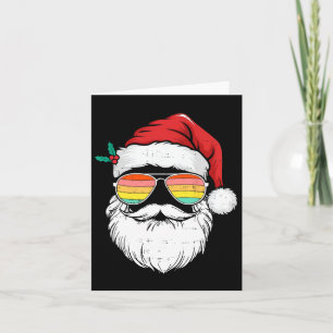 Retro Santa Face Sungles Weihnachten Weihnachten W Karte
