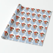 Retro Santa face Weihnachten Geschenkpapier (Ungerollt)