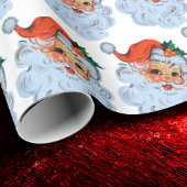 Retro Santa face Weihnachten Geschenkpapier