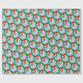 Retro Santa face Weihnachten Geschenkpapier (Flach)