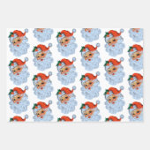 Retro Santa face Weihnachten Geschenkpapier Set (Vorderseite 3)