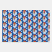 Retro Santa face Weihnachten Geschenkpapier Set (Vorderseite 3)