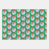 Retro Santa face Weihnachten Geschenkpapier Set (Vorderseite 2)