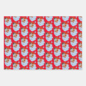 Retro Santa face Weihnachten Geschenkpapier Set (Vorderseite)