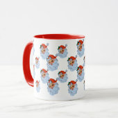 Retro Santa face Weihnachten Tasse (Vorderseite Links)