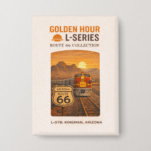 Retro Santa Fe Route 66 Zug Kingman Art Button