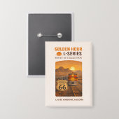 Retro Santa Fe Route 66 Zug Kingman Art Button (Vorderseite/Rückseite)
