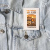 Retro Santa Fe Route 66 Zug Kingman Art Button (Insitu)