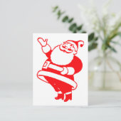 Retro Santa Feiertagspostkarte (Stehend Vorderseite)