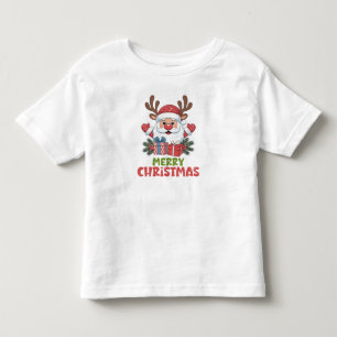 Retro Santa Frohe Weihnachten Kinder Kleinkind T-shirt
