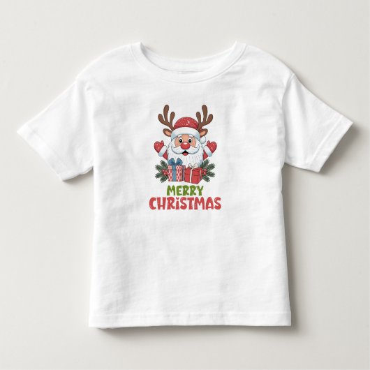 Retro Santa Frohe Weihnachten Kinder Kleinkind T-shirt (Vorderseite)
