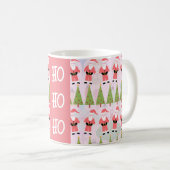 Retro Santa Fun Holiday Pattern Retro Kaffeetasse (VorderseiteRechts)