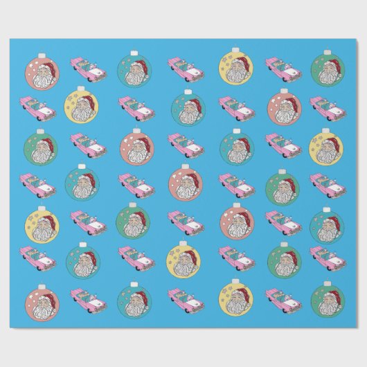 Retro-Santa Geschenkpapier (Flach)