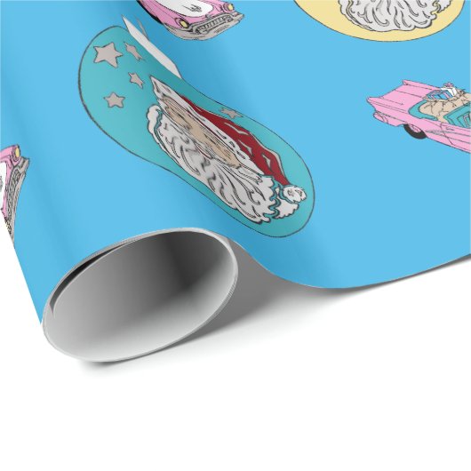 Retro-Santa Geschenkpapier (Rolleneckpunkt)