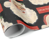 Retro Santa Geschenkpapier (Rolleneckpunkt)