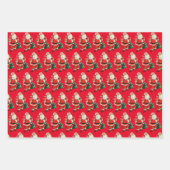 Retro Santa Geschenkpapier Set (Vorderseite 3)