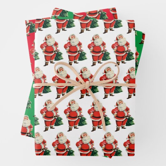 Retro Santa Geschenkpapier Set (Beispiel)